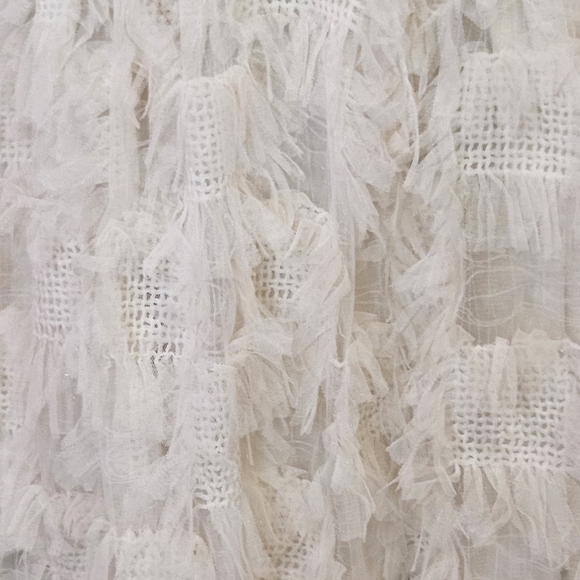 Endless Rose Cream Abstract Textured Mesh Puff Sleeve Mini Dress,Medium - Picture 4 of 16